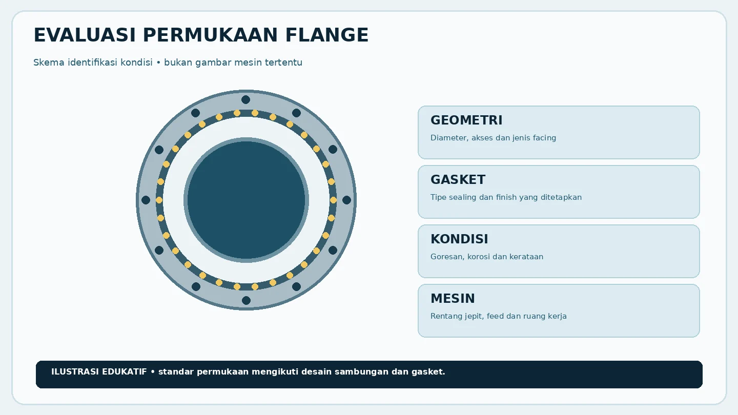Evaluasi geometri dan kondisi permukaan flange sebagai dasar pemilihan mesin facing