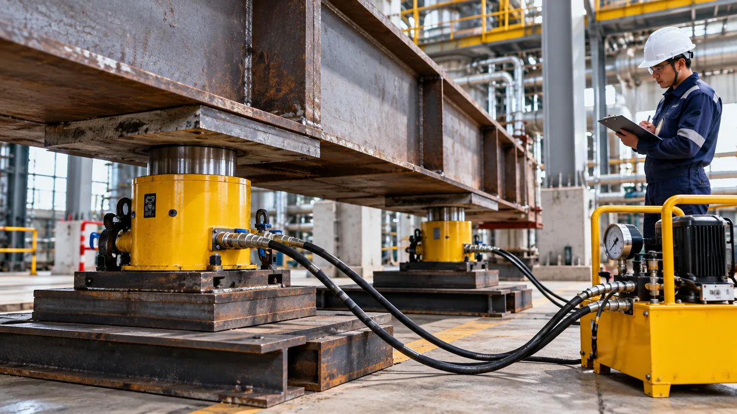 Ilustrasi Sewa Hydraulic Jack 100 Ton: Kapasitas dan Perencanaan Rental